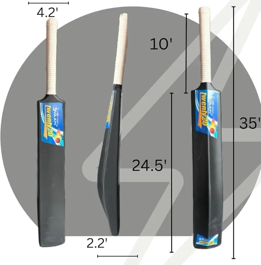 SWAAN PVC CRICKET BAT BLACK DOUBLE THICK